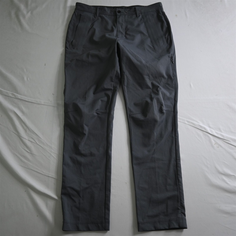 Lululemon 36x32 Gray Stripe‎ Zip Pocket Commuter Mens Pants
